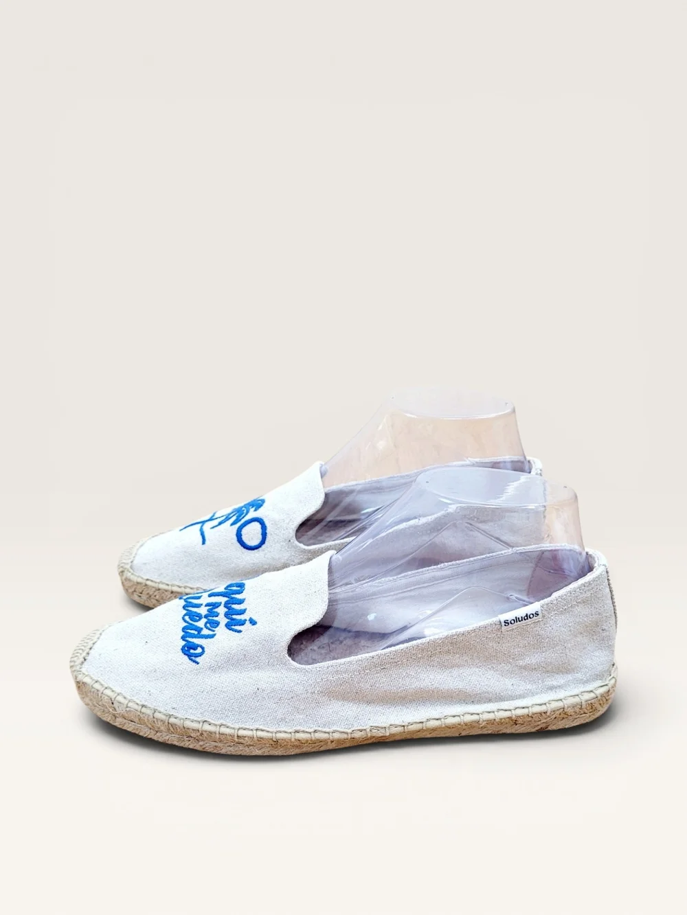 Soludos Tropical Embroidered Espadrilles Flats Aqui Me Quedo Palm Tree Shoes 10